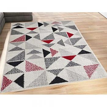 Alfombra de Salón Comercial Candela 100% Polipropileno 11MM Base Yute Antideslizante Diseño Geométrico 133x190 cm