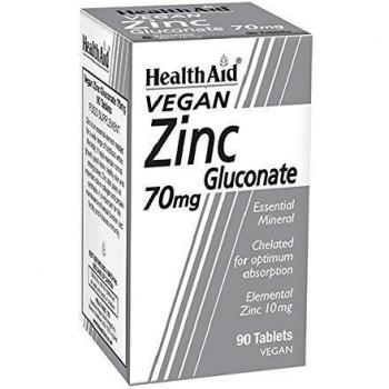HealthAid Zinc Gluconate 70mg - 90 Vegan Tablets