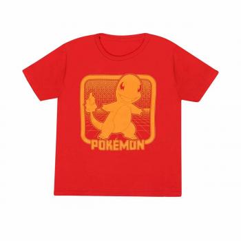 Camiseta unisex roja de Pokémon Glumanda Retro Arcade para niños de 9 a 11 años