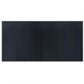 Alfombra rectangular de bambú gris 100x200 cm