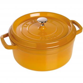 Staub Cocotte Redonda, Hierro Fundido, Amarillo Mostaza, 22 cm