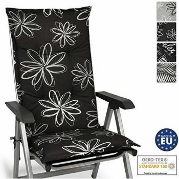 Cojines Acolchados para Sillas de Jardín y Exterior con Respaldo Alto Flores 120x50x6 cm - Comodidad Extra y Resistencia UV