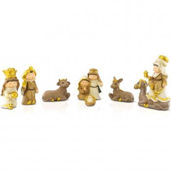 Belén para Pesebre 7 Piezas con 9 Personajes - Figuras de Decoración Navideña