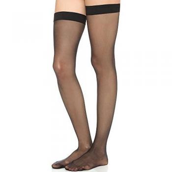 Wolford Individual 10 Stay-Up Medias, 10 DEN, Schwarz