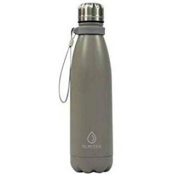 Olmitos - Botella termica inox, 500 ml, color gris