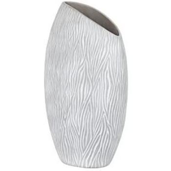 Florero de Cerámica Gris y Blanco 23x13x40 cm - Pieza de Arte Única para Decoración Elegante