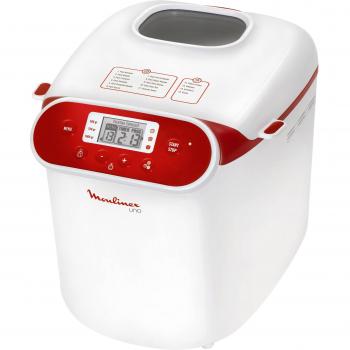 Moulinex OW310130 - Panificadora programable, 700 W, capacidad de 1 kg, color blanco y rojo
