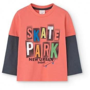 Camiseta de bebé niño Boboli con dibujo frontal y doble manga - bci AW24349039