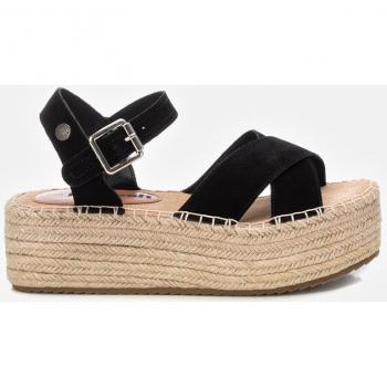 Sandalia de mujer Refresh 170794 negro con plataforma de 6cm