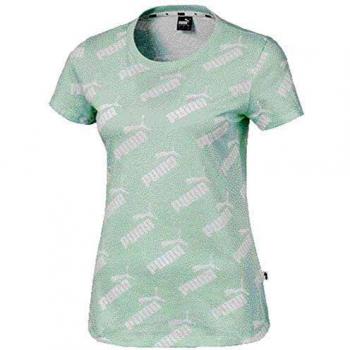PUMA Amplified AOP tee Camiseta, Mujer, Verde, XS