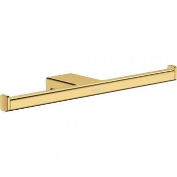 Soporte Doble para Papel Higiénico AddStoris Hansgrohe, Montaje en Pared, Metal, Color Oro Pulido