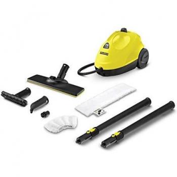 Kärcher SC 2 EasyFix - Limpiadora de Vapor para el Hogar con Kit de Limpieza de Suelos EasyFix + 2 Tubos de Prolongación + Accesorios, Vaporeta, Limpieza sin Detergentes, Negro, Amarillo
