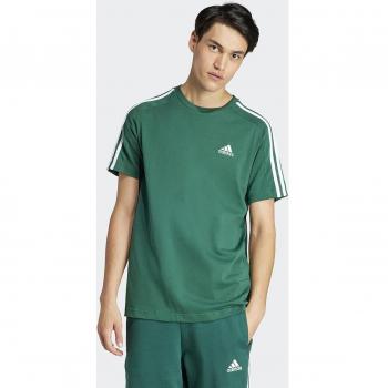 Adidas Essentials Men's Short Sleeve T-Shirt 3-Stripes Collegiate Green