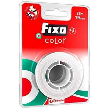 Fixo Color 75088570. Cinta Adhesiva, Color Blanco, 19mmx30m, Perfecta para Manualidades