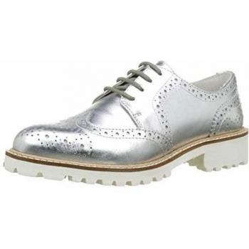 Kickers Roventry, Zapatos de Cordones Derby para Mujer, Plateado