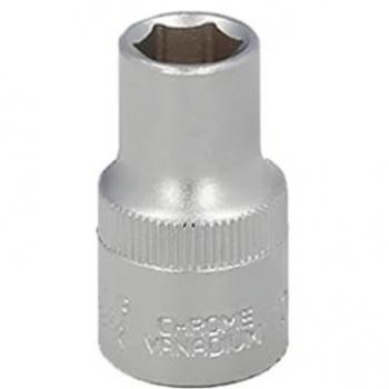 Llave Vaso 1/2 Hexagonal 12 mm - Acero Cromo Vanadio, Perfil de 6 Caras, Aristas Redondas
