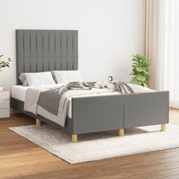 Cama con cabecero de tela gris oscuro 120x200 cm sin colchón Vidaxl