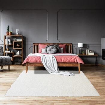 Alfombra Shaggy Rectangular 160x230 cm Color Crema Suave y Soyeux, Adaptada para Calefacción por Suelo