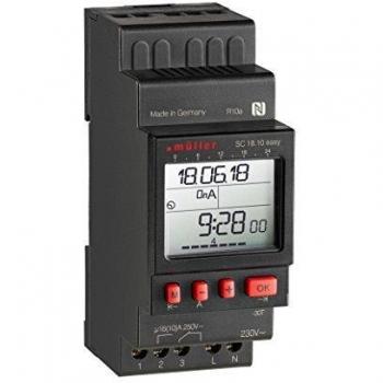 Temporizador Digital Semanal Müller SC 18.10 Easy para Carril DIN, 230V AC, 4000W
