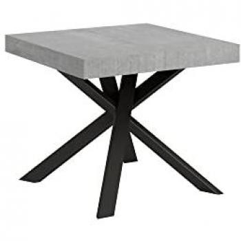 Mesa extensible 90x90/194 cm Clerk Tapa de cemento-Patas Antracita