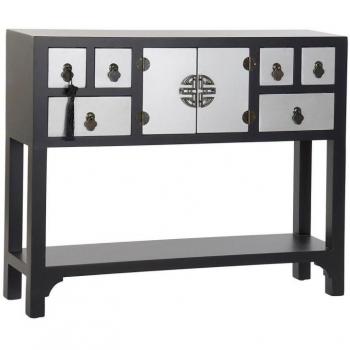 Consola abeto oriental de madera maciza con diseño multicolor y acabado plateado de DKD Home Decor