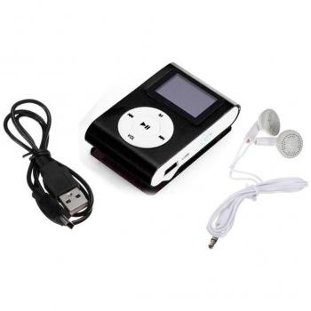 Mini USB Clip Reproductor de MP3 Pantalla LCD de 32GB Micro SD TF Tarjeta Con Auricular y Cable de Datos