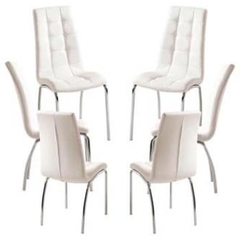 Pack 6 Sillas de Comedor Liam - Color Blanco