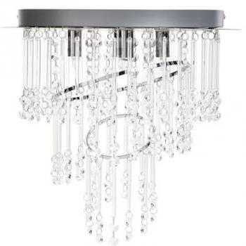Lámpara de Araña Glamourosa ESMELLE en Metal y Vidrio Plateado ⌀ 45 cm