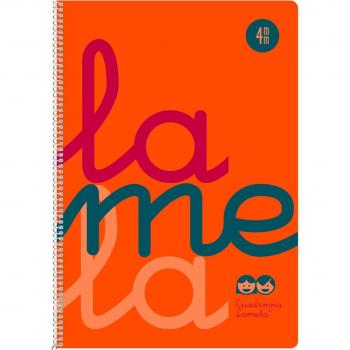 Cuaderno espiral 80 hojas 90g folio 4mm tapa polipropileno color naranja Cuadrovia