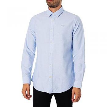 Barbour Oxtown Long Sleeve Mens Tailored Shirt - Sky Blue - Size: XL - Male