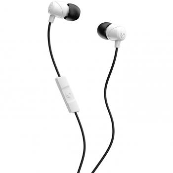 Skullcandy Jib In-Ear Noise-Isolating Earbuds with Microphone and Remote for Hands-Free Calls, Lightweight, Stereo Sound and Enhanced Base, Wired 3.5mm Jack, White/Black