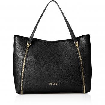 Guess Angie Tote, Bolso de Mano Para Mujer, Negro