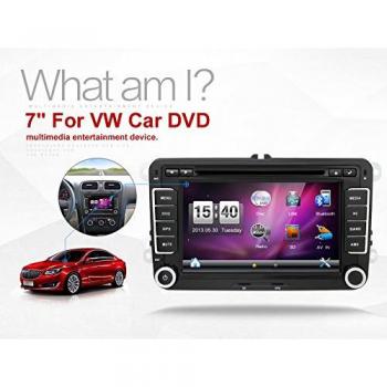 Autoradio 2 DIN Car Stereo Navegacion Compatible para Volkswagen VW Seat Skoda Polo Passat TIGUAN Golf | 7 Pulgadas | Libre Cámara Trasera & Canbus | Soporte GPS Volante BT USB SD