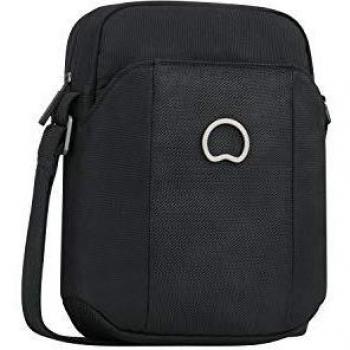 Bolso Crossbody Delsey Picpus Mini Vertical XS, 3 litros, Poliéster reciclado, Negro