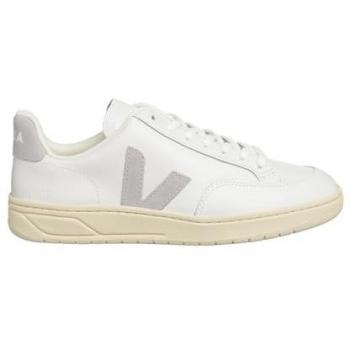 Zapatillas Veja V-12 de piel para mujer, color gris/blanco, talla 36 EU