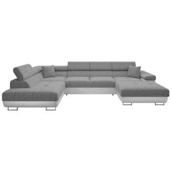 Sofá rinconero Comfivo S103 con función de descanso y caja de ropa de cama, 346x203x70cm