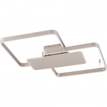 Plafón LED Lucande Kadira, 80 cm, níquel, moderno, gris, hecho de metal, para salón y comedor, 1 lámpara