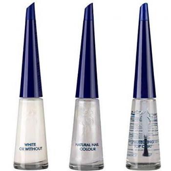 Herome - Set de Manicura Francesa con Purpurina, 3 x 10 ml | Kit Esmalte Manicura Francesa, Fórmula Fortalecedora Máxima Protección ante Desgarro, Uñas más Suaves