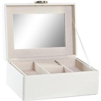 Joyero DKD Home Decor Marfil PU Madera MDF (17 x 13 x 8,5 cm)