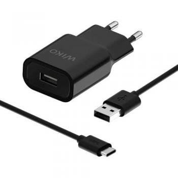 Cargador Rápido 10W con Cable USB-C 1m Negro Wiko