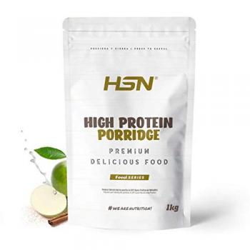 Gachas de Avena Proteicas Sabor Manzana Canela 1 Kg - Porridge Integral y Proteína de Suero, Bajo en Azúcar, Fácil y Rápido de Preparar, Apto Vegetariano