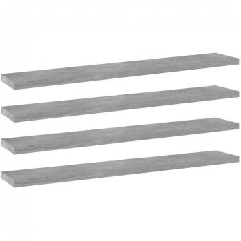 vidaXL Bookshelf Boards 4 pcs Concrete Grey 60x10x1.5 cm Engineered Wood