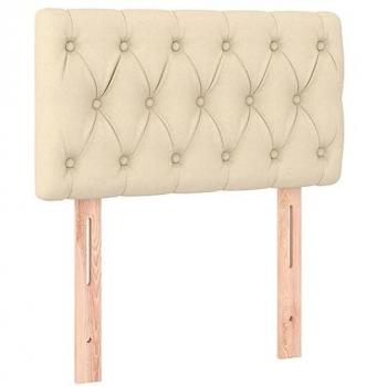 Cabecero con LED de tela color crema 80x7x78/88 cm