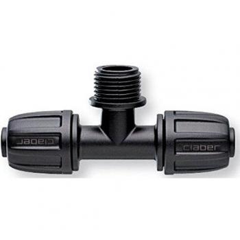 Conector triple Claber 1/2 para tubo de 16 mm (15-21 mm)