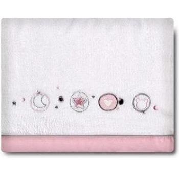 Triptico cor Algodon para Capazo 40x80 Caritas Blanco Rosa
