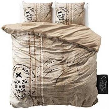 Sleeptime Funda nórdica Post Wood - 240x200/220 - Marrón + Con 2 Funda De Almohada 60x70
