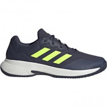 Adidas Gamecourt 2 Zapatilla Todas Las Superficies Hombres Azul Marino 47 1/3 - Estabilidad y Confianza, diseño en azul oscuro y verde neón