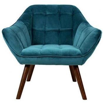 Sillón de terciopelo turquesa con reposabrazos Rendez-Vous Déco Simba