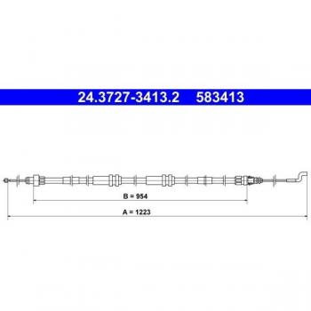 Cable de freno de mano ATE 24.3727-3413.2 con tracción
