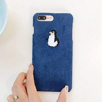 POHONOEOO Corduroy Animals Case para iPhone XS MAX Case para iPhone XR X 7 6S 6 8 Plus Funda Perro Pingüino Ovejas Estuches Retro